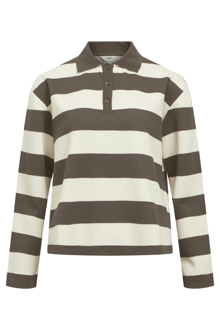 Object - Objmillie L/S Lo Polo - 4872262 Morel Cloud Dancer