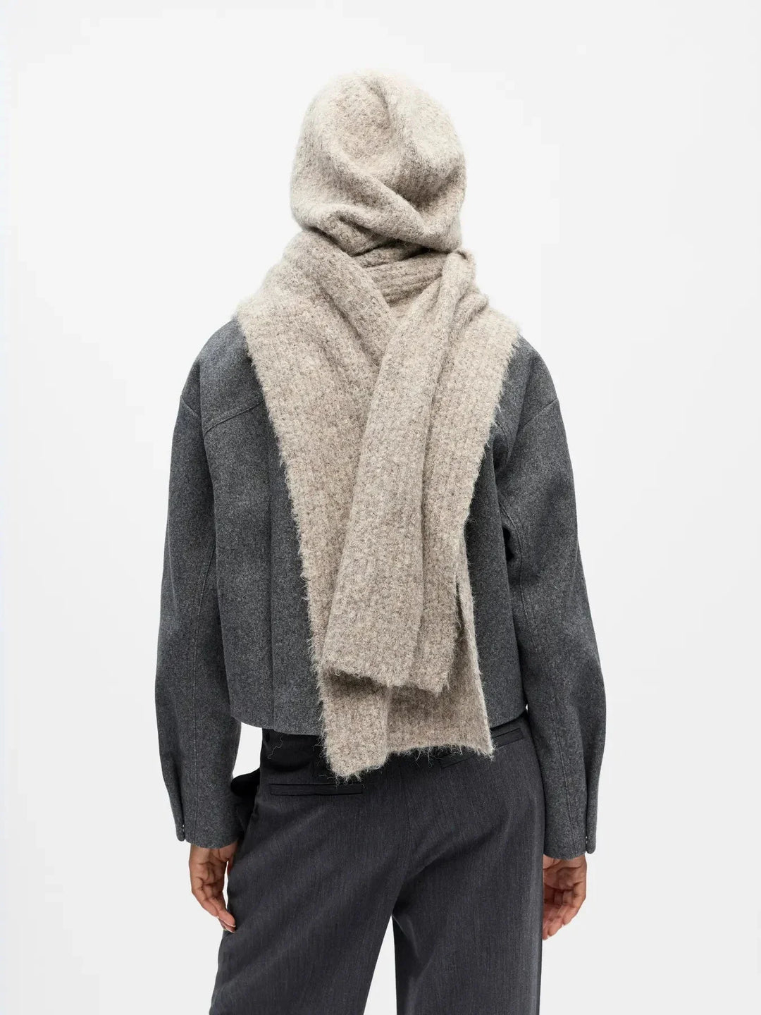 Object - Objmilu Scarf Knit Balaclava - 4886519 Humus Huer 