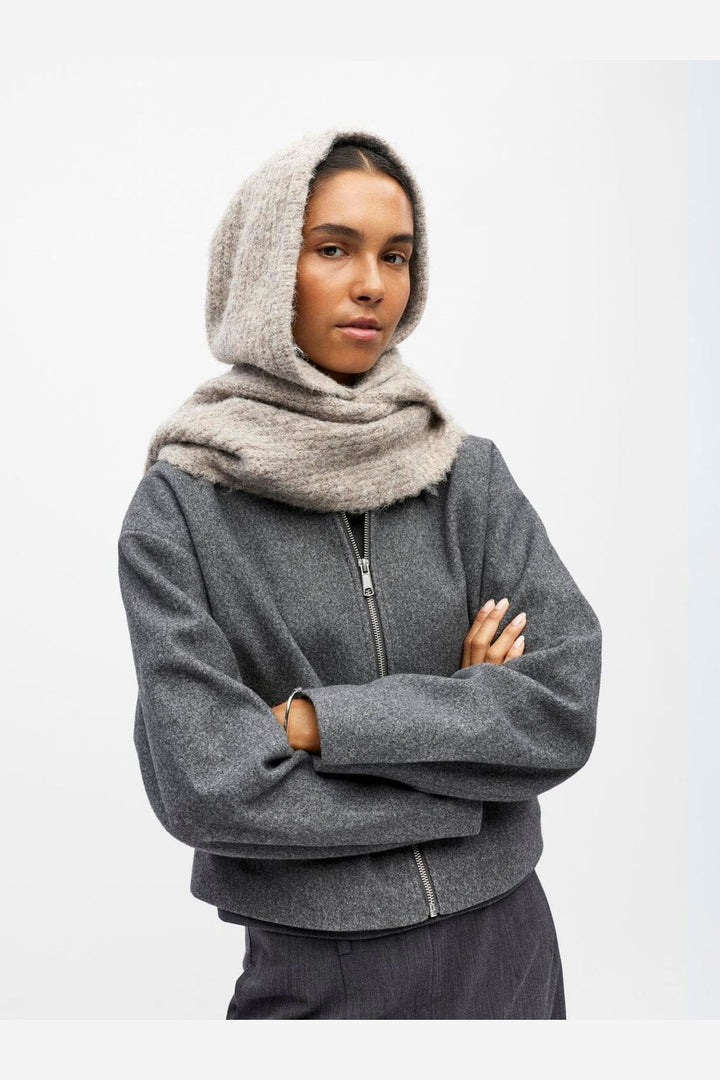 Object - Objmilu Scarf Knit Balaclava - 4933600 Humus Melange