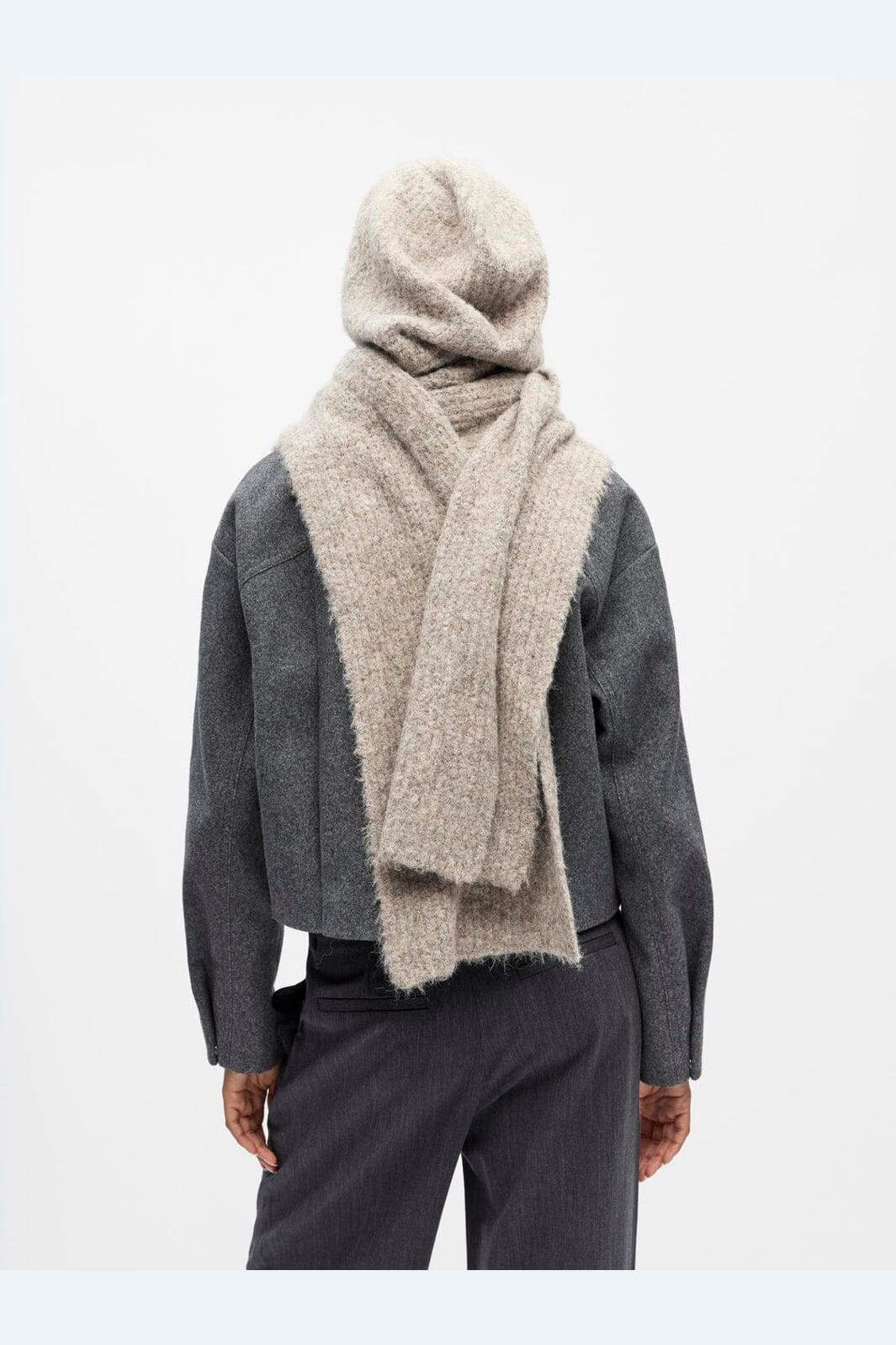 Object - Objmilu Scarf Knit Balaclava - 4933600 Humus Melange