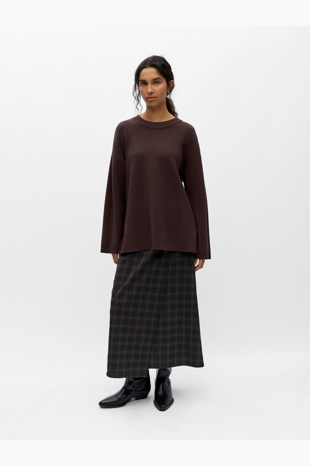 Object - Objreynard L/S Lo Knit Pullover - 5104039 Seal Brown