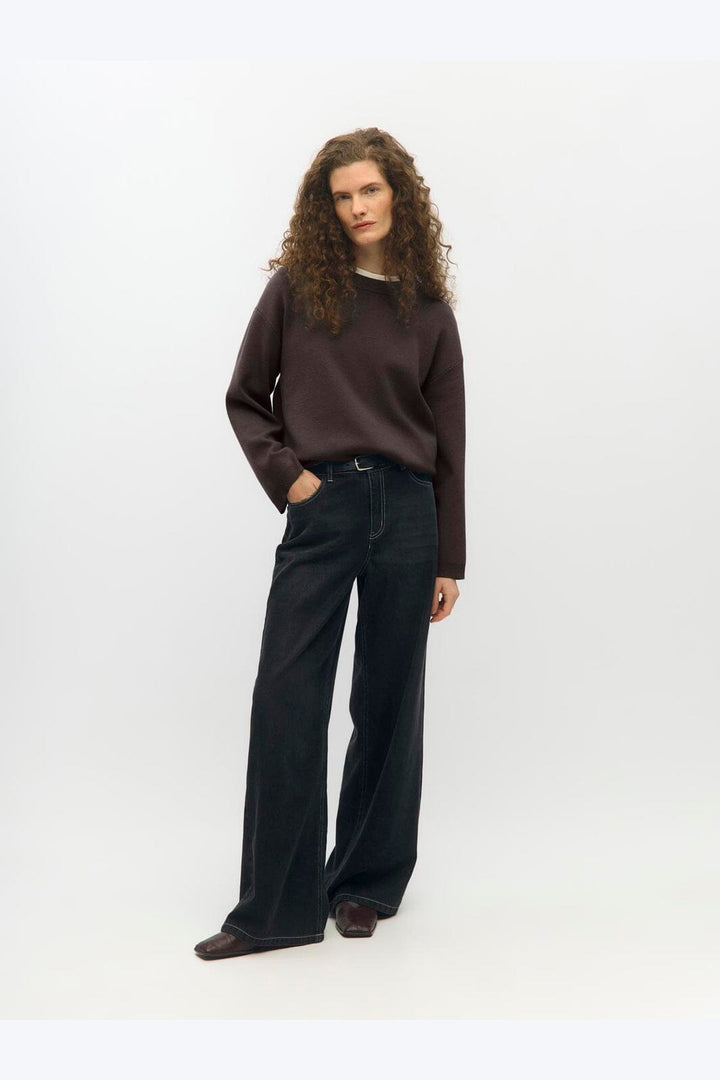 Object - Objreynard L/S Lo Knit Pullover - 5104039 Seal Brown