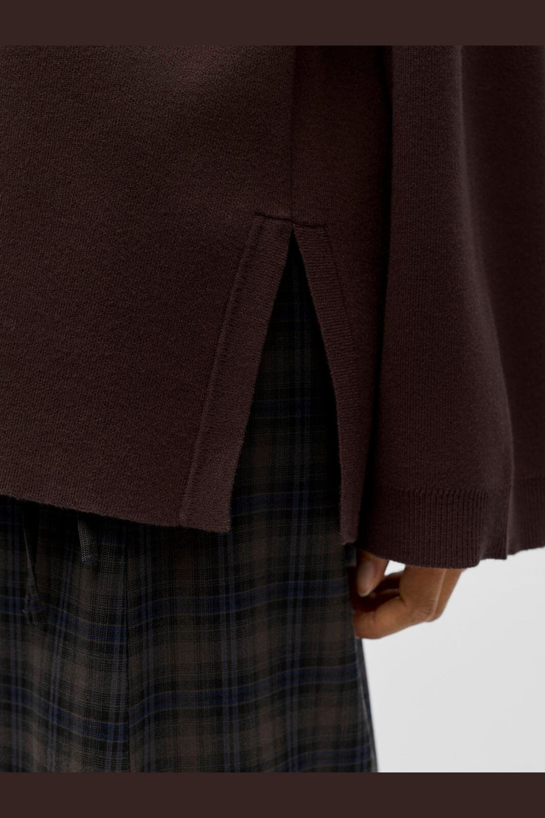 Object - Objreynard L/S Lo Knit Pullover - 5104039 Seal Brown