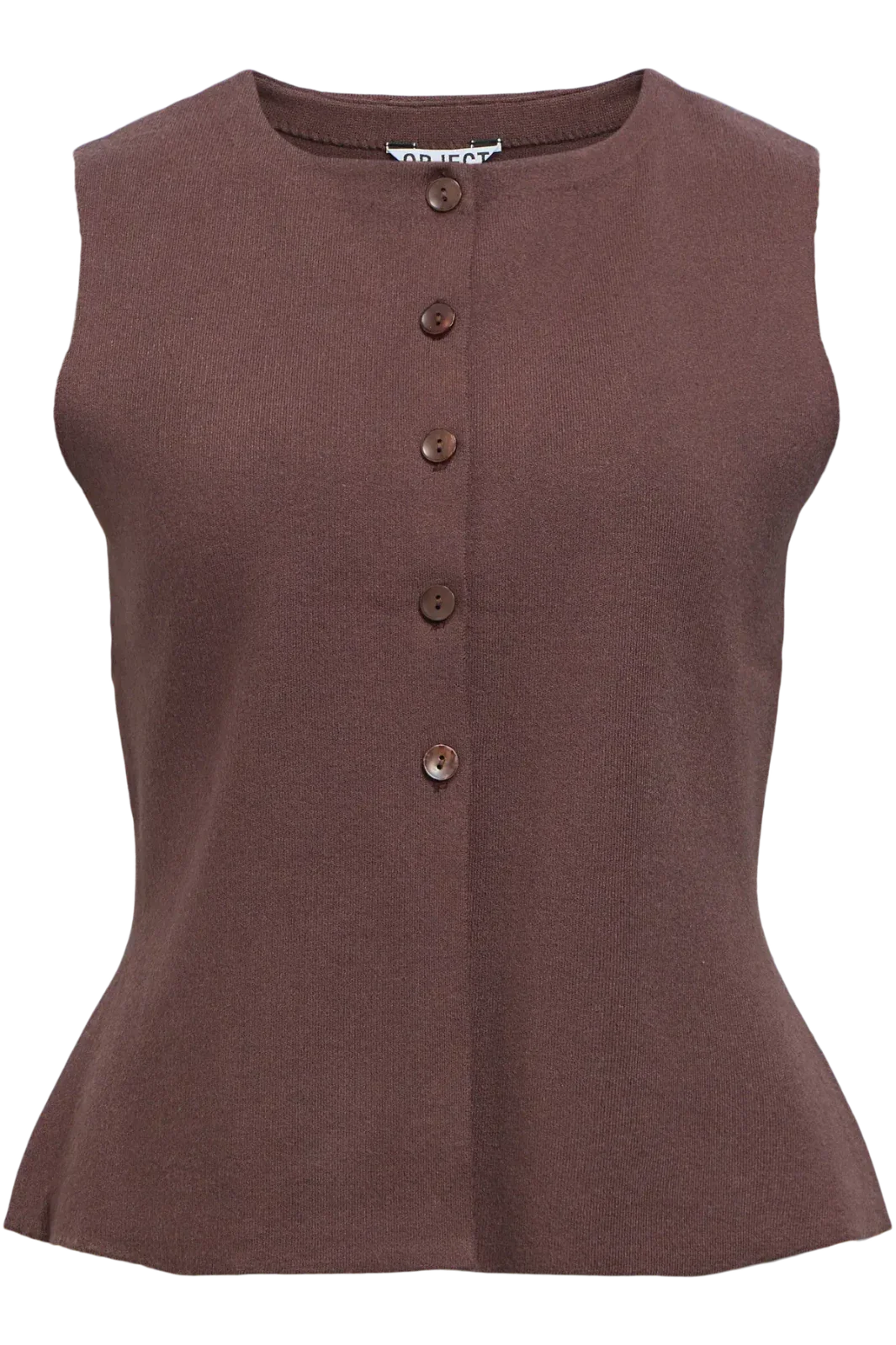 Object - Objreynard Re Knit Vest - 4927200 Seal Brown Veste 