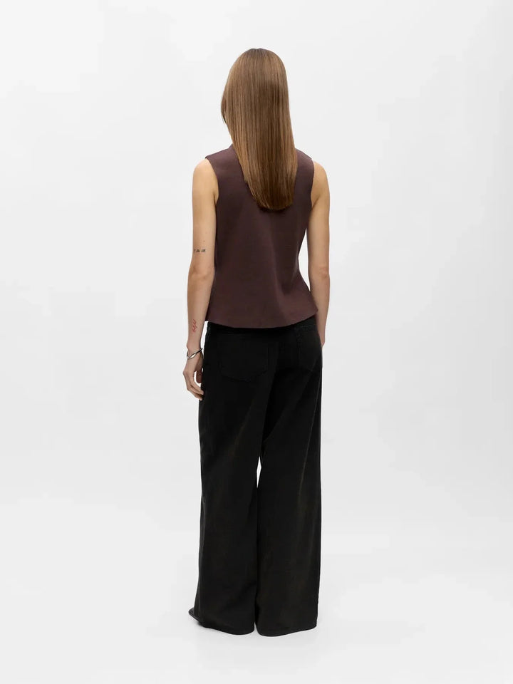 Object - Objreynard Re Knit Vest - 4927200 Seal Brown Veste 