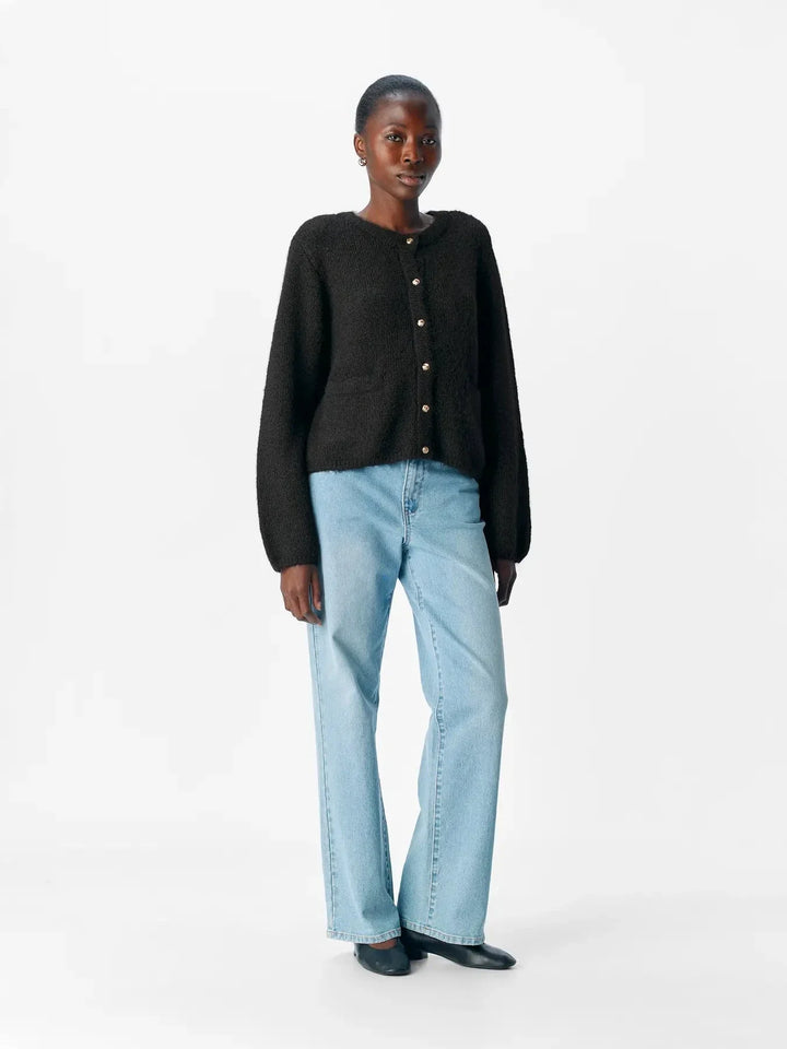 Object - Objsaggia Re L/S Knit Cardigan - 4789485 Black Cardigans 