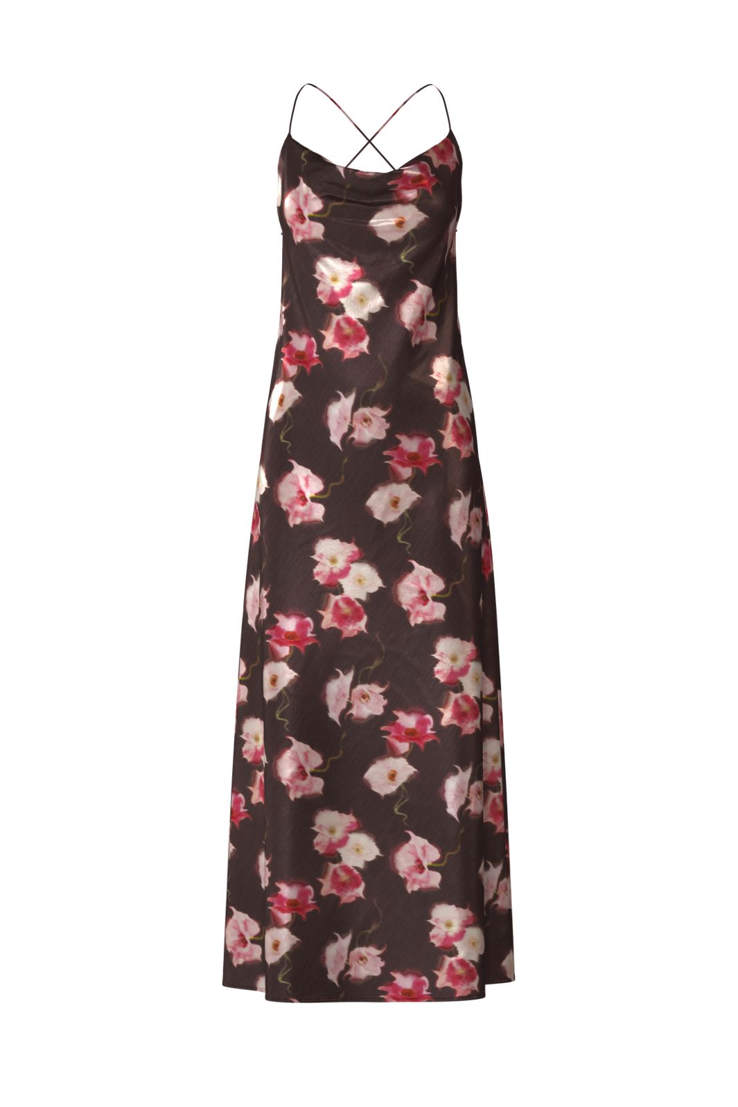 Object - Objsally Maxi Slip Dress - 5094699 Seal Brown Flowers