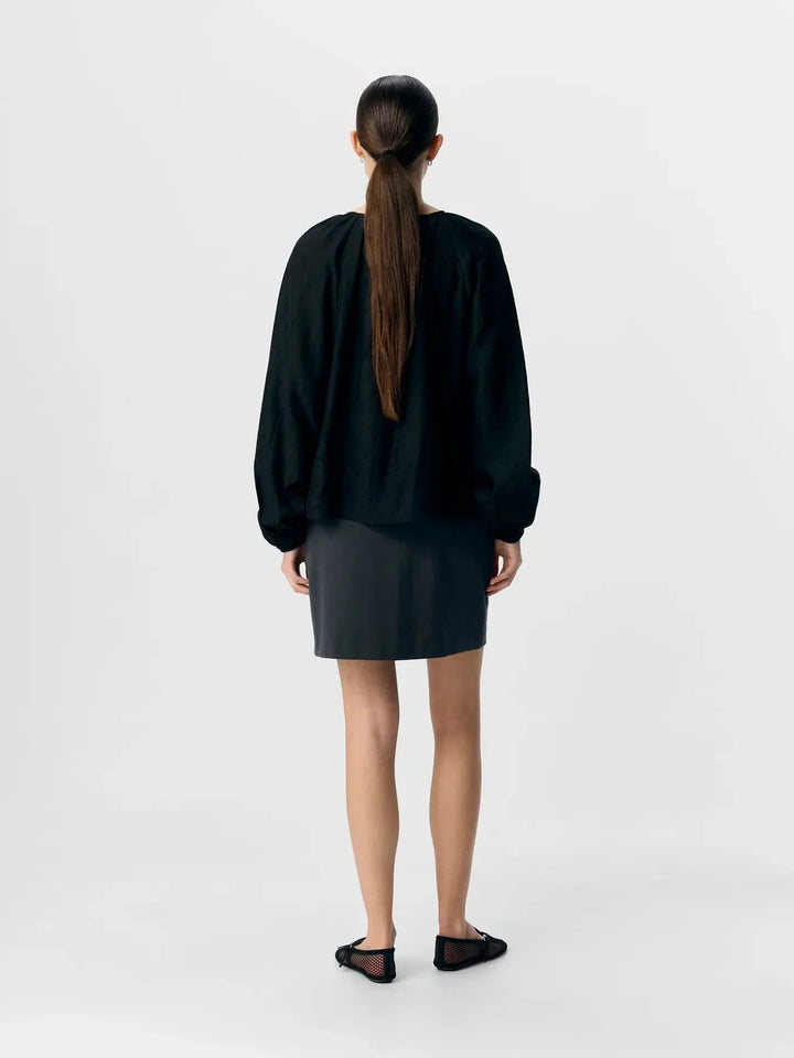 Object - Objtrue L/S Lo Blouse - 4856936 Black Bluser 