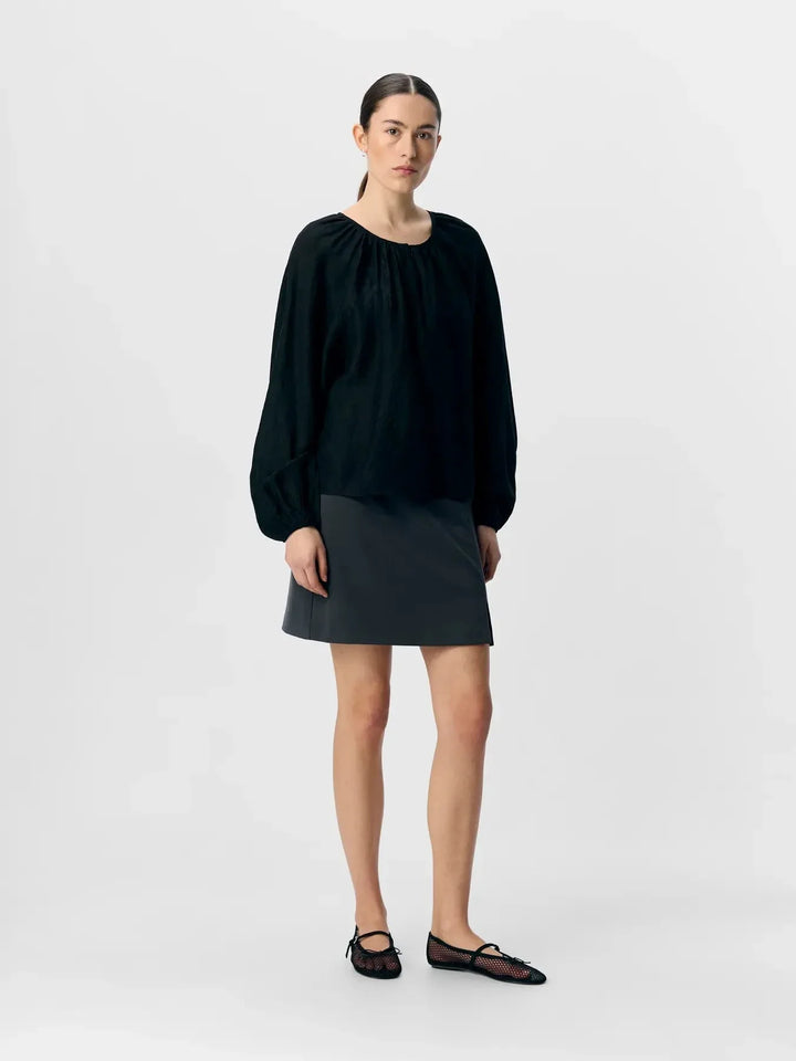 Object - Objtrue L/S Lo Blouse - 4856936 Black Bluser 