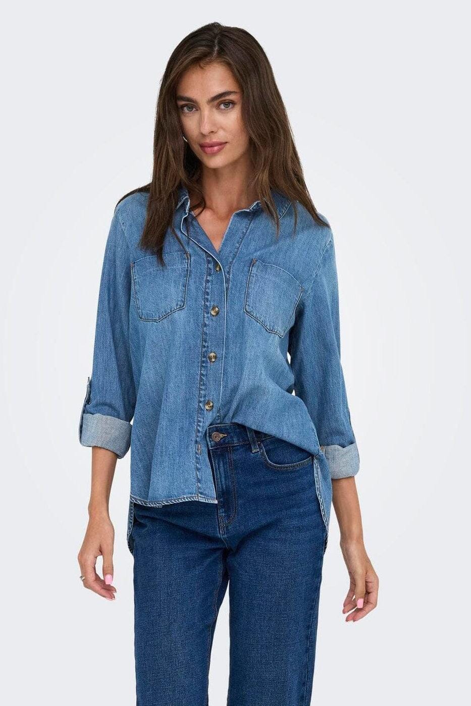 Only - Asmin Shirt L/S Akm - 4888010 Medium Blue Denim