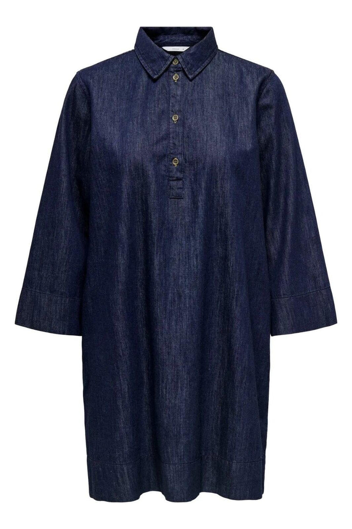 Only - Onlamari 3/4 Short Dress - 4960595 Blue Denim Tone In Tone Kjoler 