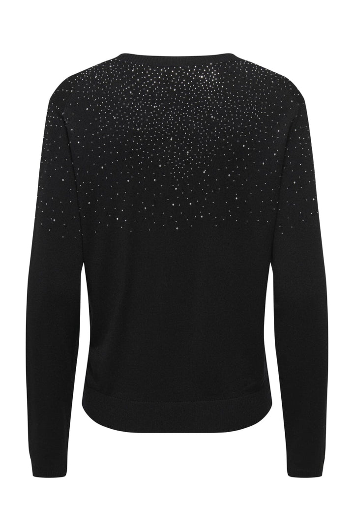 Only - Onlanabella Ls Bling O-Neck Knt - 4894551 Black W. Dark Silver Toppe 