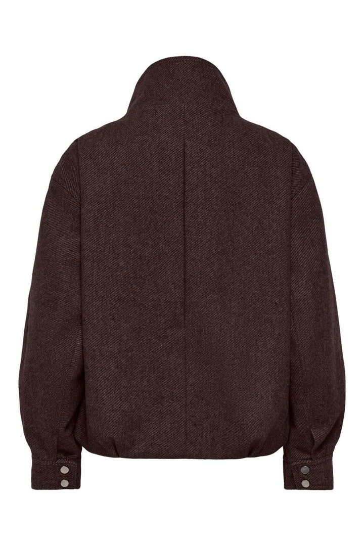 Only - Onlasta High Collar Bomber Jacket - 5136400 Chocolate Torte Melange