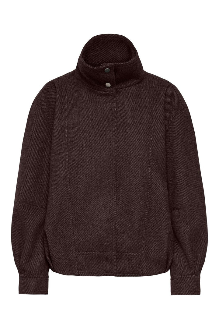 Only - Onlasta High Collar Bomber Jacket - 5136400 Chocolate Torte Melange