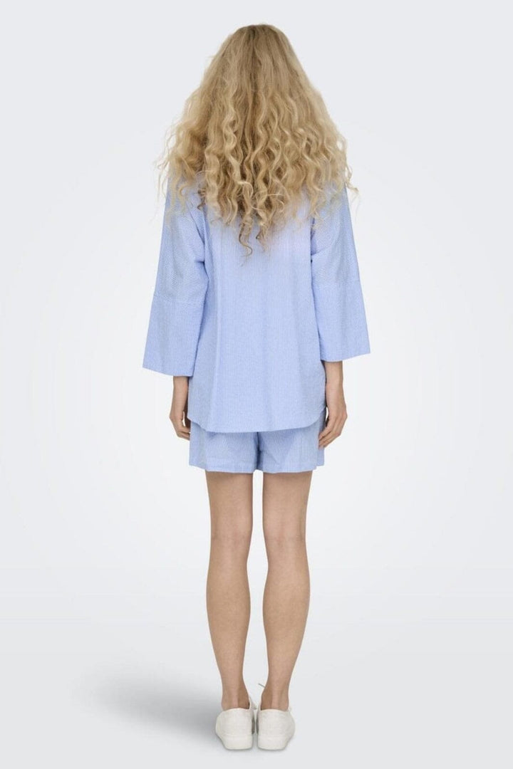 Only - Onlaugusta Shirt - 4745753 Cloud Dancer Blue Stripes