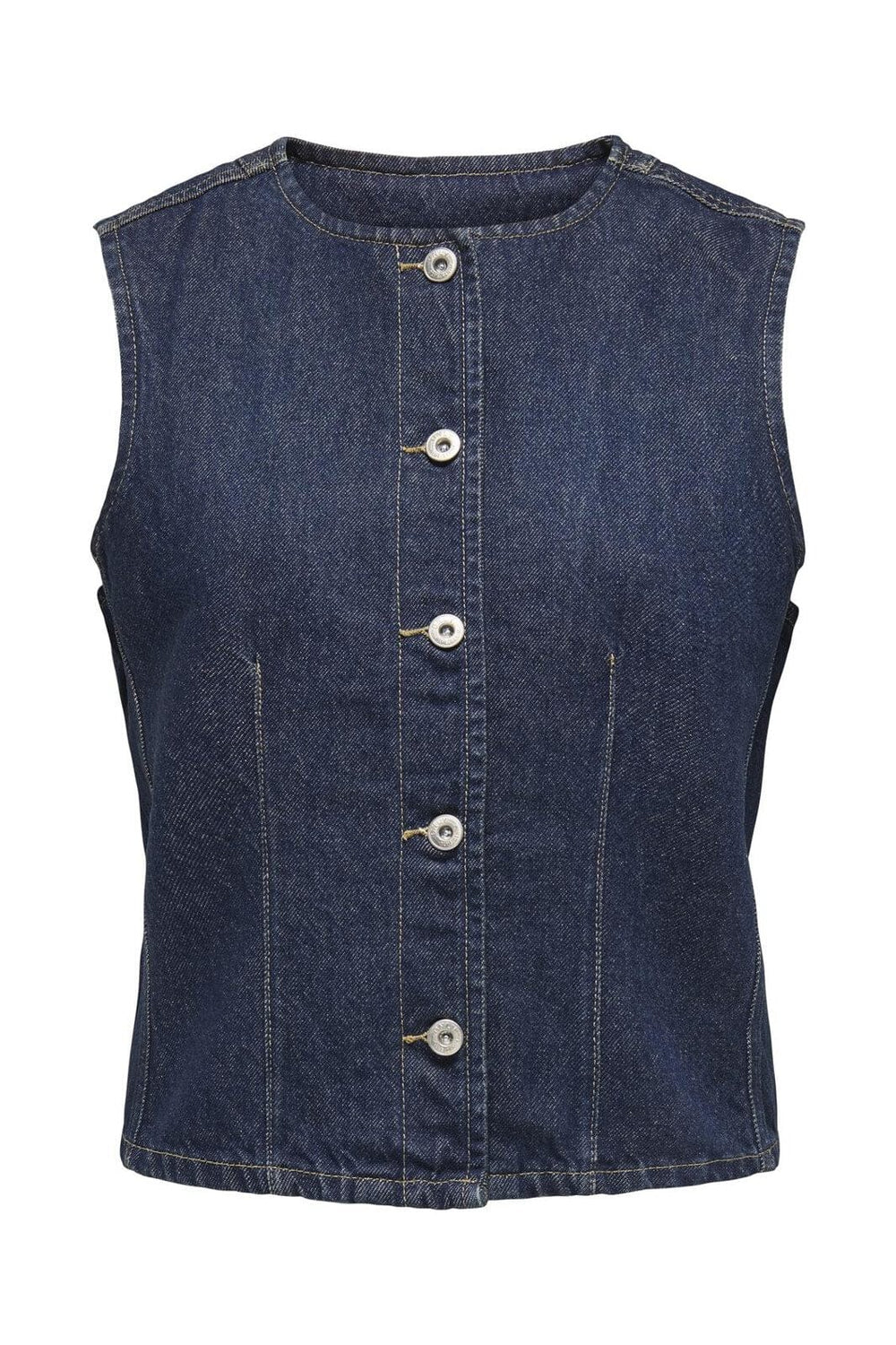 Only - Onlaya S/L Fitted Vest Tai - 4869959 Dark Blue Denim