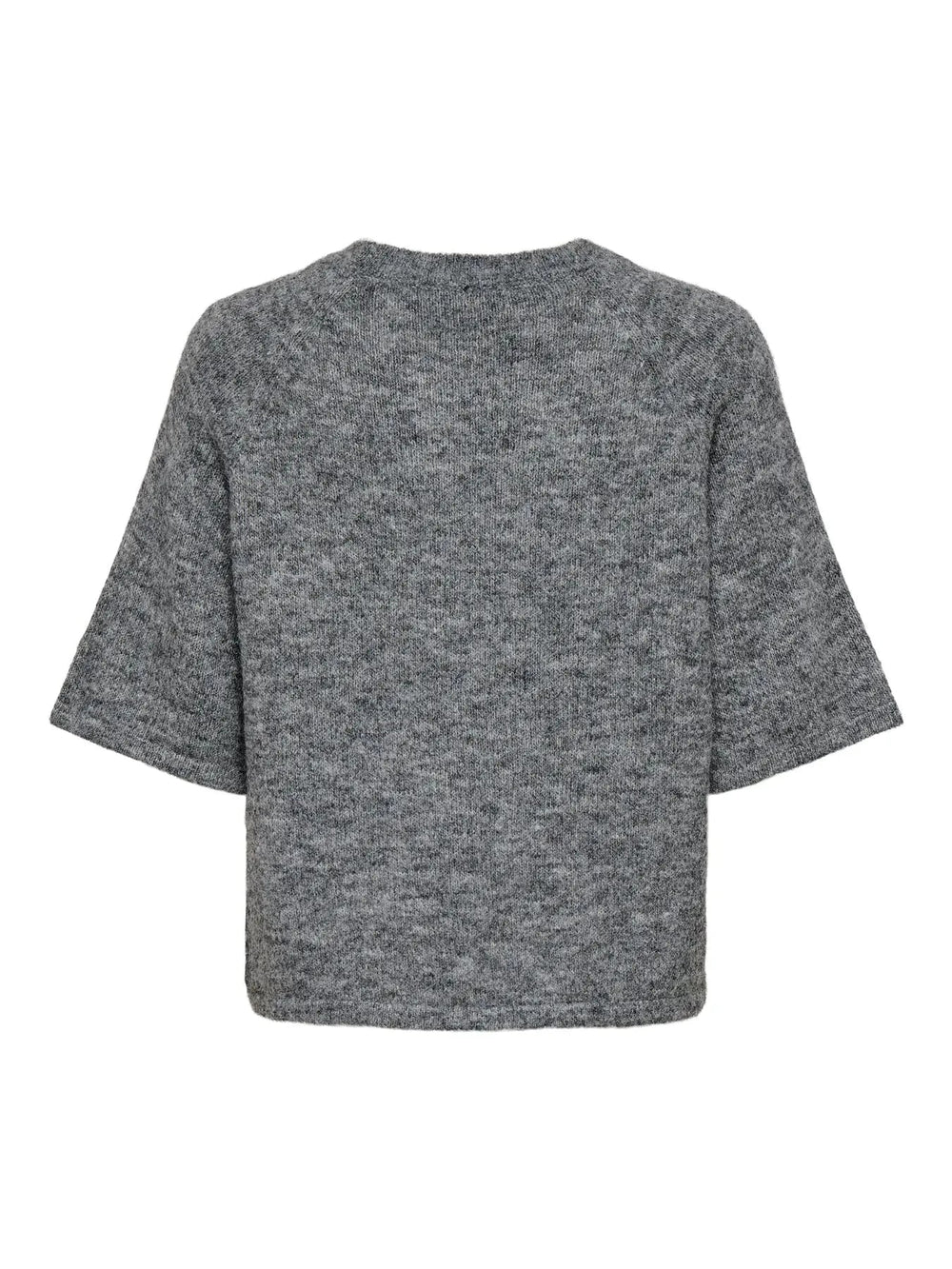 Only - Onlazu 2/4 Raglan O-Neck Knt - 4895121 Dark Grey Melange Strikbluser 