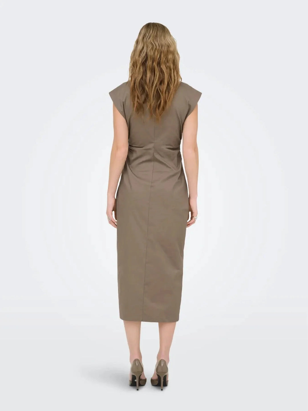 Only - Onlbabe-Zora Capsleeve Midi Dress - 5047761 Walnut Kjoler 
