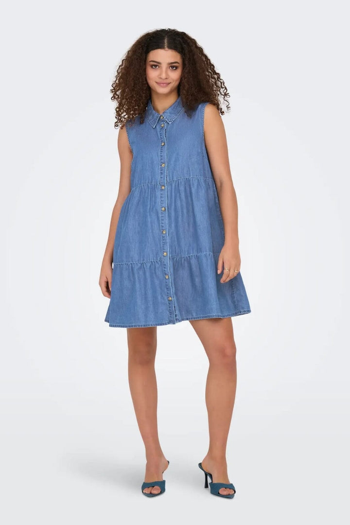 Only - Onlbea Siesta Sl Dress - 4720404 Medium Blue Denim