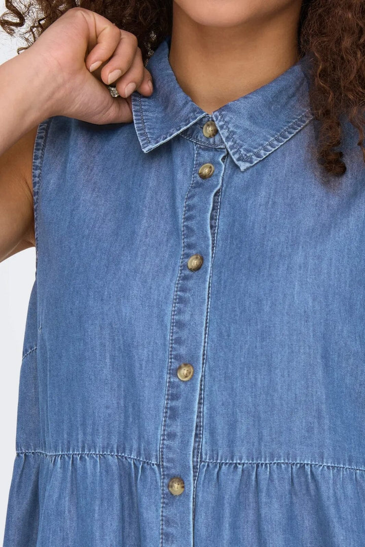 Only - Onlbea Siesta Sl Dress - 4720404 Medium Blue Denim