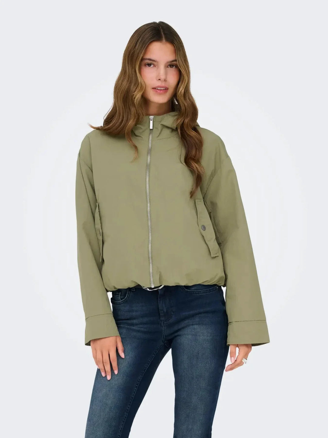 Only - Onlbealo Hood Jacket - 4982404 Aloe Silver Trim Jakker 