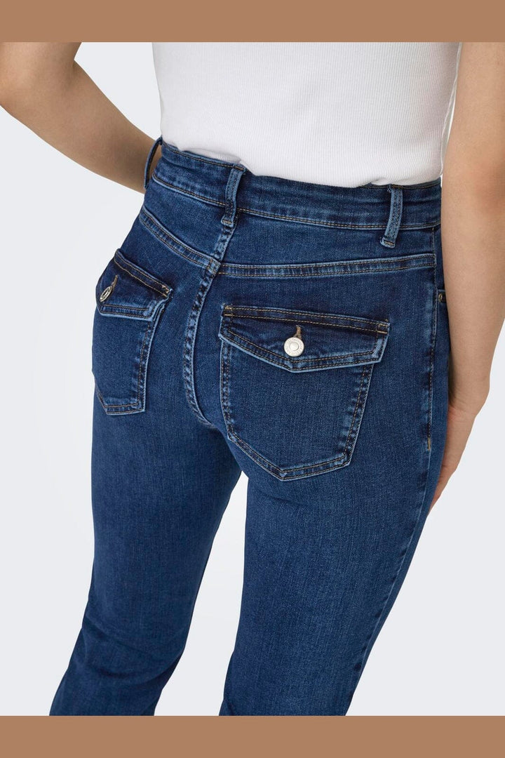Only - Onlblush B-Poc Flared Pim134 - 5000266 Dark Blue Denim