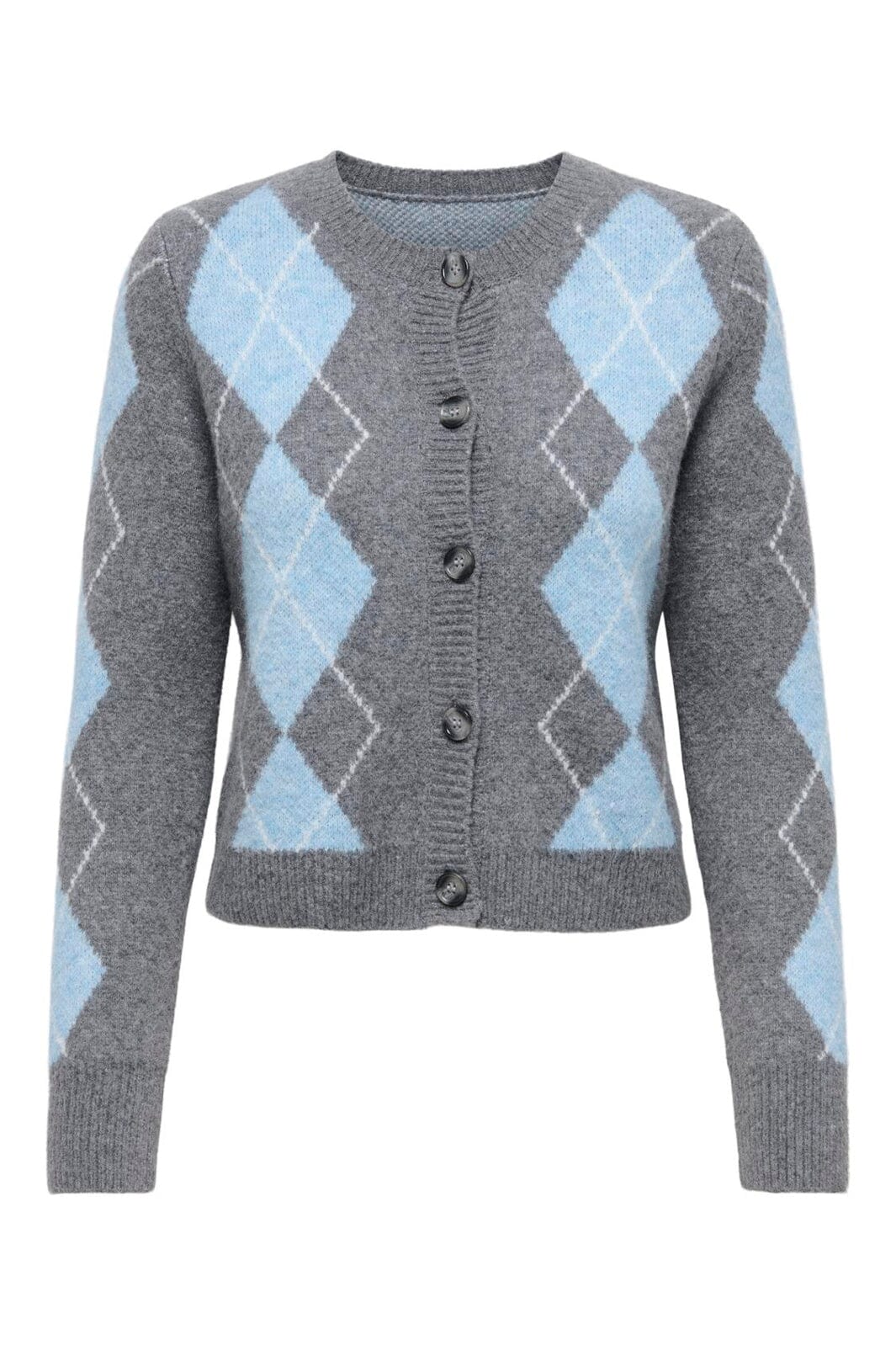 Only - Onlbrighton Life Ls Button Cardi Knt - 4960042 Medium Grey Melange Soft Chambray/Birch/Horn Button