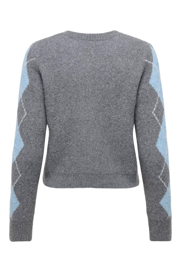 Only - Onlbrighton Life Ls Button Cardi Knt - 4960042 Medium Grey Melange Soft Chambray/Birch/Horn Button