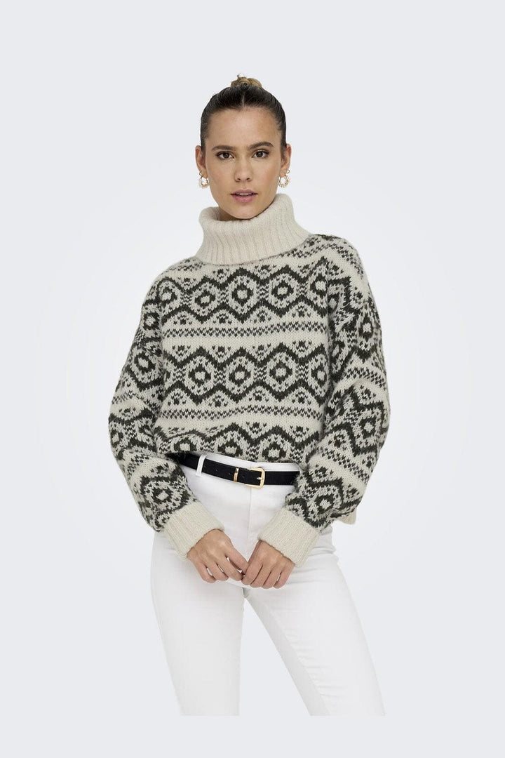 Only - Onlcarin Life Ls Jq Loose Rolln Knt - 4943561 Birch Rosin