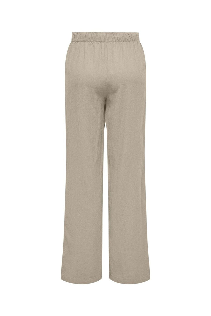 Only - Onlcaro Linen Bl Pull-Up Pant Cc - 4458162 Oxford Tan