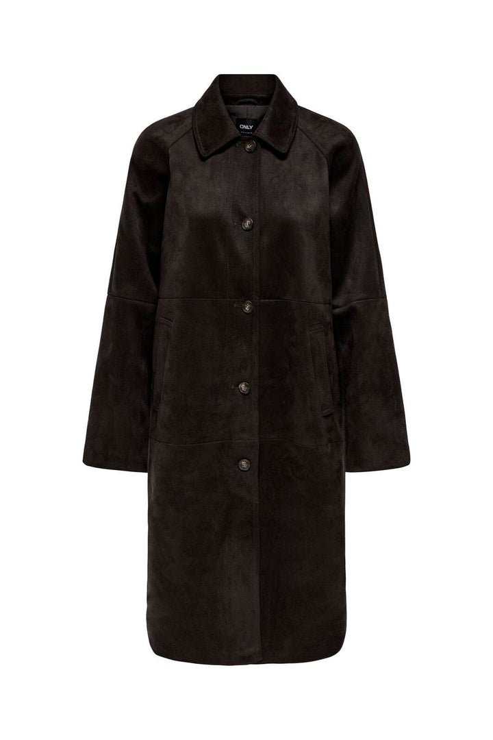 Only - Onlcarolina Long Faux Suede Coat - 5140394 Java