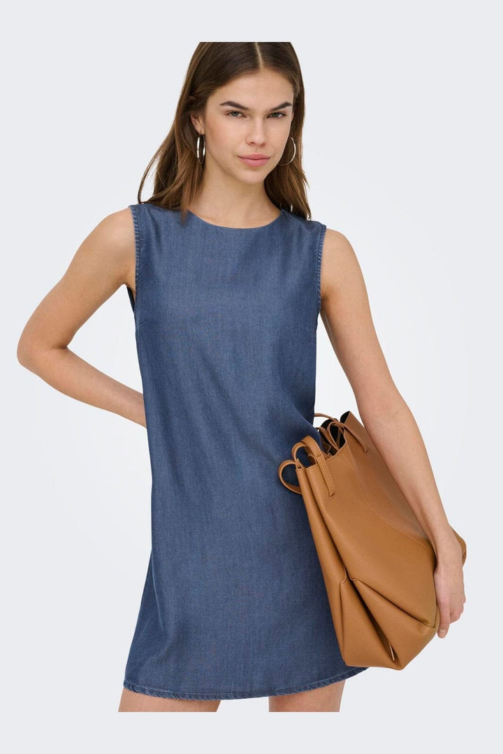 Only - Onlcharis Life Sl Short Dress Cc - 4977086 Dark Blue Denim