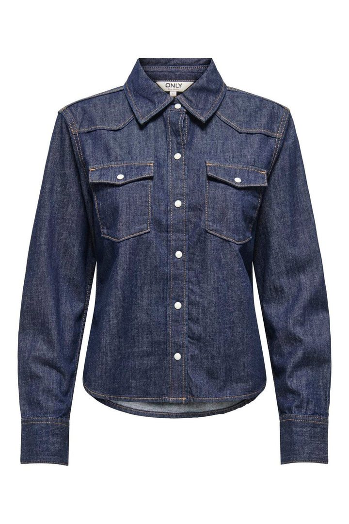 Only - Onlcharlize Ls Shirt Akm - 4918865 Dark Blue Denim Rinse