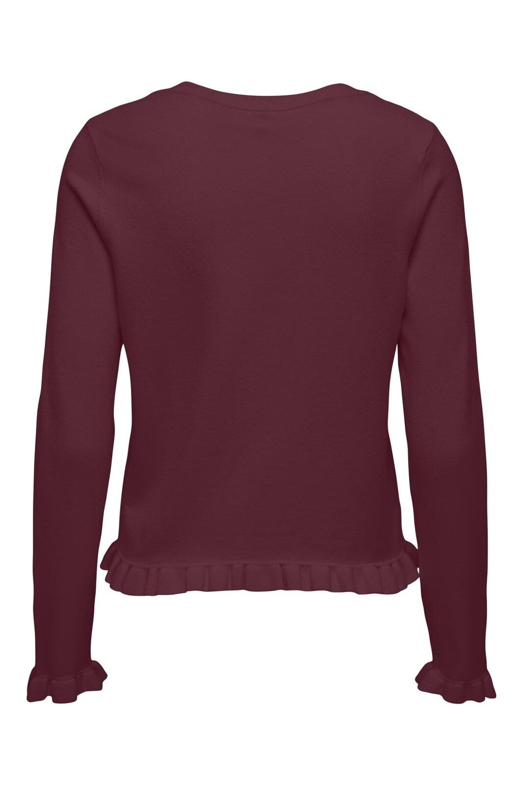 Only - Onlcinderel Ls Frill Cardigan Knt - 4980177 Windsor Wine