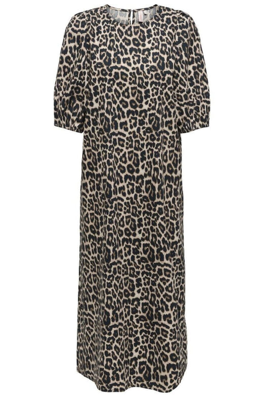 Only - Onlclara S/S Puff Sleeve Midi Dress - 4944973 Black Leo Kjoler 