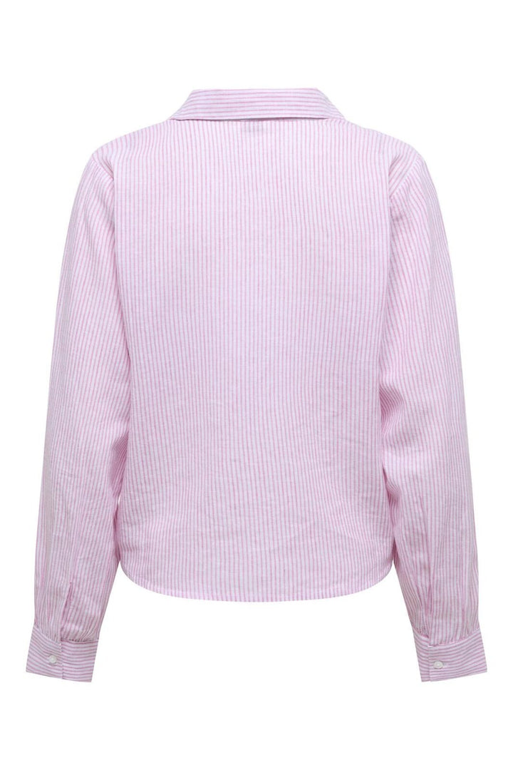 Only - Onlcosima L/S Emb Shirt - 4957792 Pink Lady W. White Emb