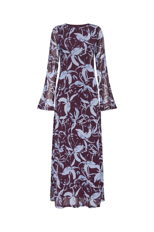 Only - Onlcyril Mesh L/S Ankel Dress - 4963719 Port Royale Blue Flowers