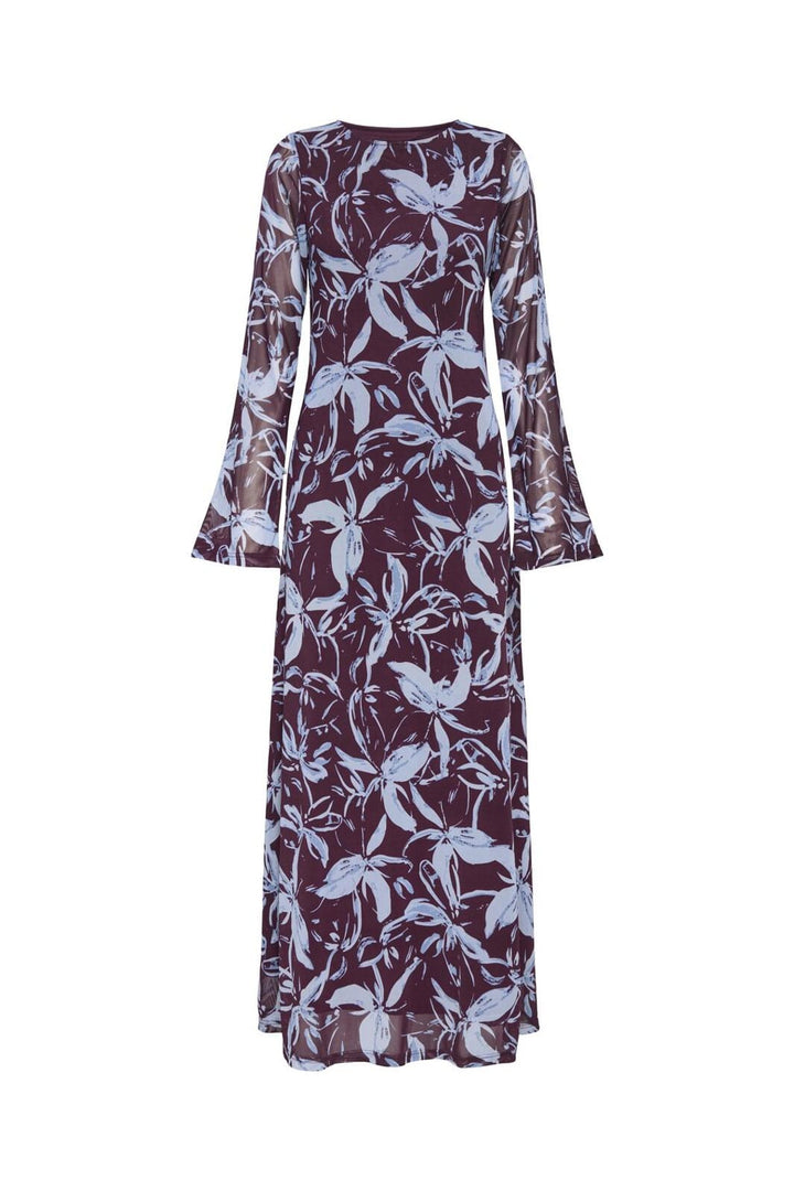 Only - Onlcyril Mesh L/S Ankel Dress - 4963719 Port Royale Blue Flowers