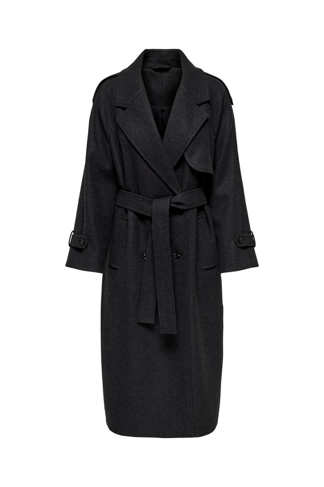 Only - Onldear-Trillion Long Belt Coat - 4732311 Dark Grey Melange