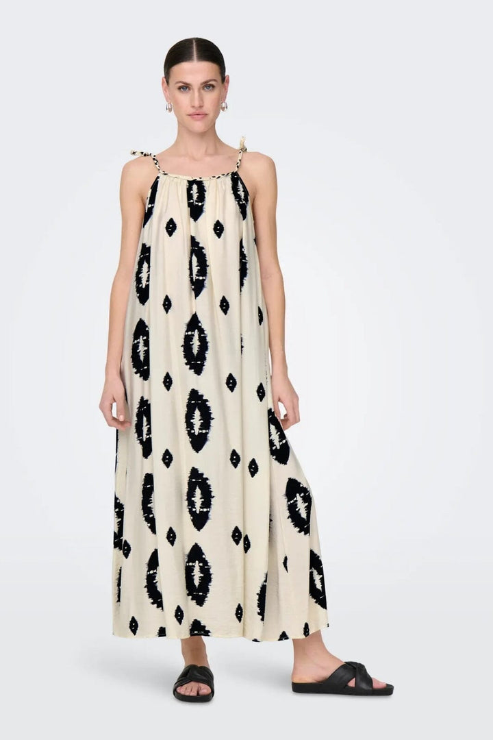 Only - Onlelanor Sl Braid Ankel Dress - 4772943 Cloud Dancer W Black