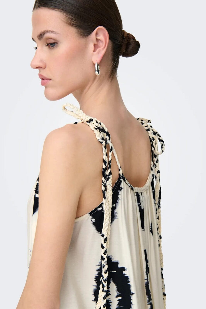 Only - Onlelanor Sl Braid Ankel Dress - 4772943 Cloud Dancer W Black
