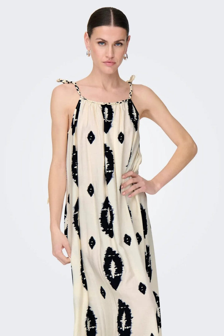Only - Onlelanor Sl Braid Ankel Dress - 4772943 Cloud Dancer W Black