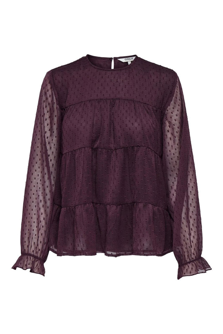 Only - Onleliza Life Ls Dobby Top - 4861790 Winetasting