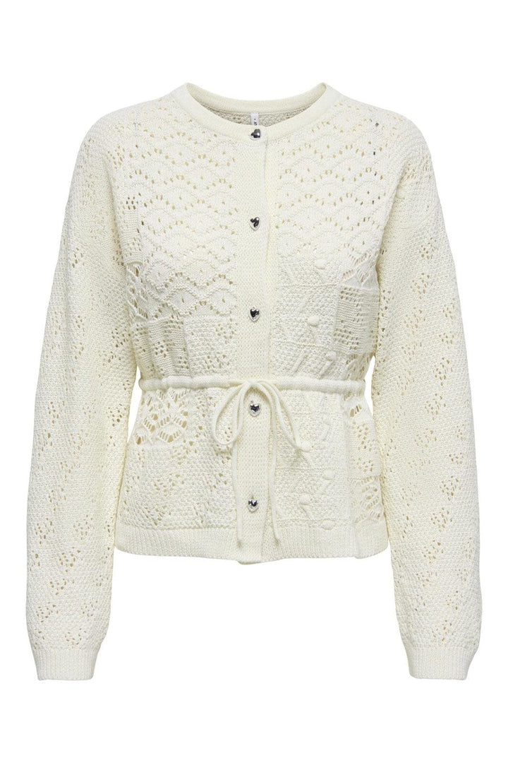 Only - Onlelke Life Ls Cardigan Cc Knt - 4976277 Birch Silver Heart Button