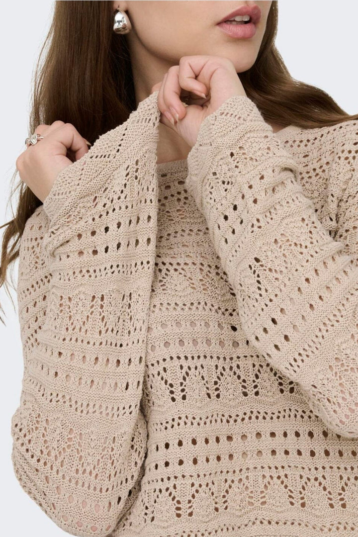 Only - Onlelke Life Ls Pullover Knt - 4984661 Oxford Tan
