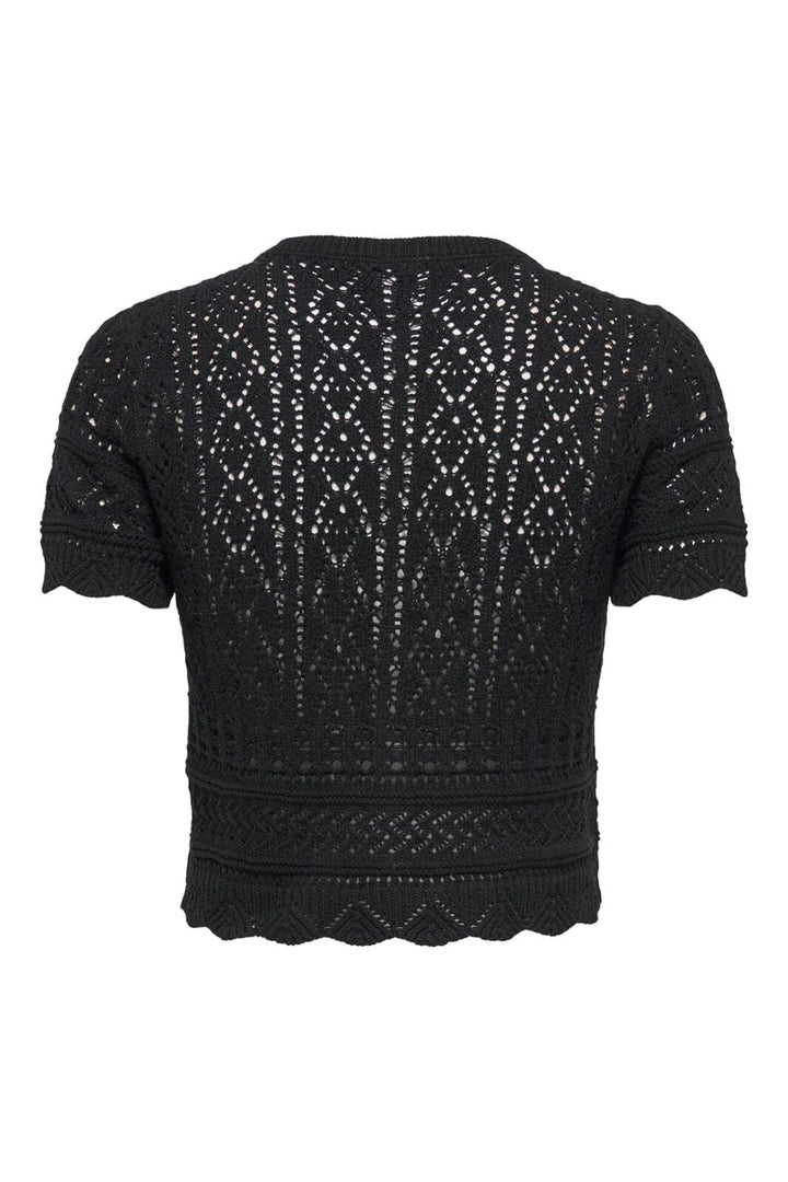 Only - Onlelke Life Ss Pearl Cardigan Cc Knt - 4981973 Black White Pearl