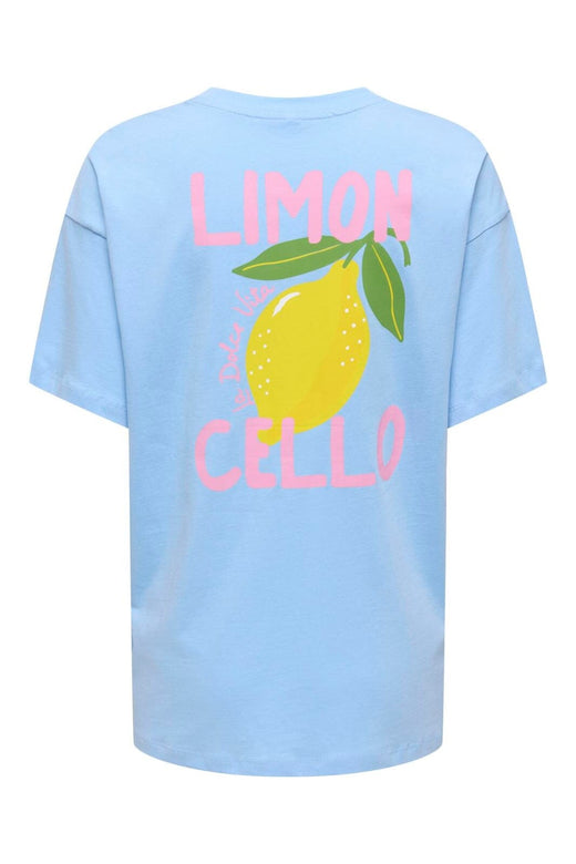 Only - Onlelle S/S Printed Tee - 5005417 Placid Blue Lemoncello (Prism Pink)