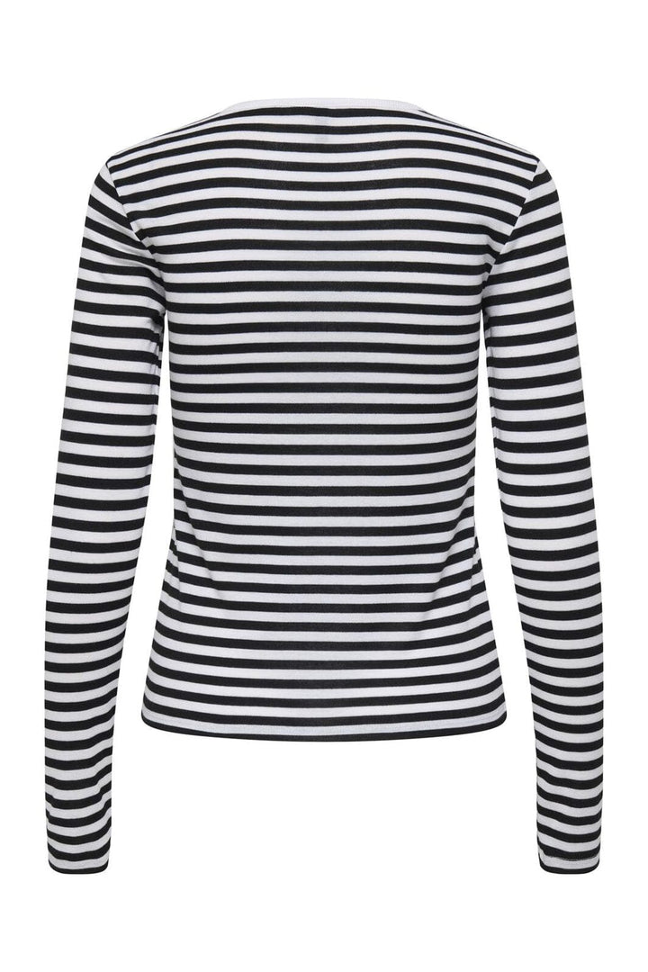 Only - Onlelli L/S Rib Top - 5024615 Black White