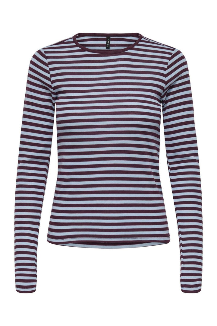 Only - Onlelli L/S Rib Top - 5024625 Cabernet Cashmere Blue