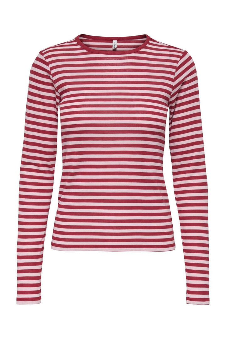 Only - Onlelli L/S Rib Top - 5024637 Salsa Parfait Pink